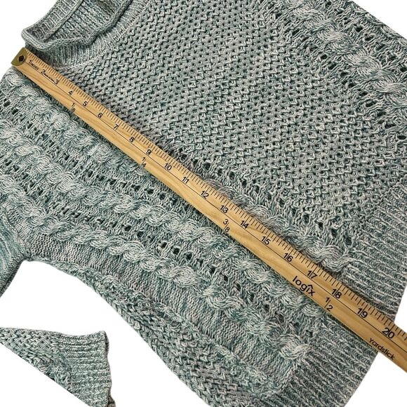 Opposite Womens Sweater Size S Teal Chunky Knit Soft Cropped Cozy Chic - Picture 4 of 8